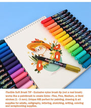 36 Colors Acrylic Paint Pens Brush Marker Pen for Rock Painting, Stone, Ceramic, Glass, Wood, Canvas ,DIY Art Making Supplies