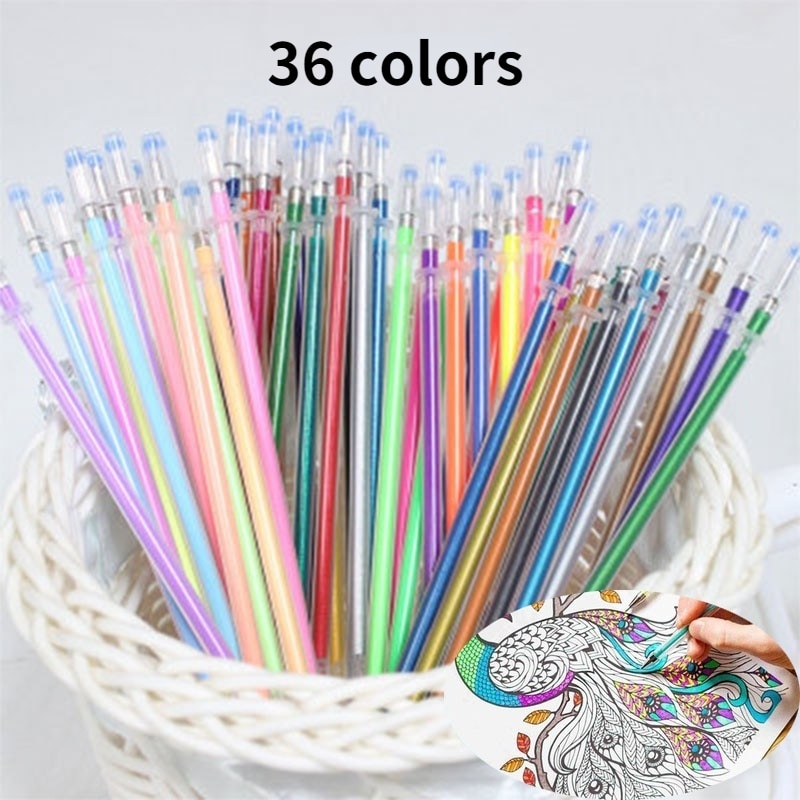 Marker Set WaterColor Painting Pen Core Marker For Kids Art Supplies School Washable Christmas Gifts 36/48 Colors Refills