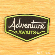 DIY Mountain Trave Embroidered Patches For Clothing Applique Iron on Patches On Clothes Space Patch Traveler Badges Stripes