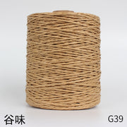 1Roll=280M Natural Raffia Straw Yarn For Summer Hand Knit Crochet Hat HandBag Cushion Baskets Knitting Material Colorful Threads