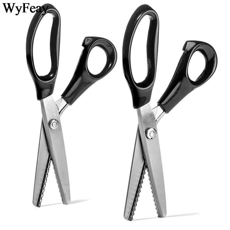23.5cm Pinking Shears Handled Professional Stainless Steel Dressmaking Sewing Craft Scissors Zig Zag Fabric Decorative Edge Tool