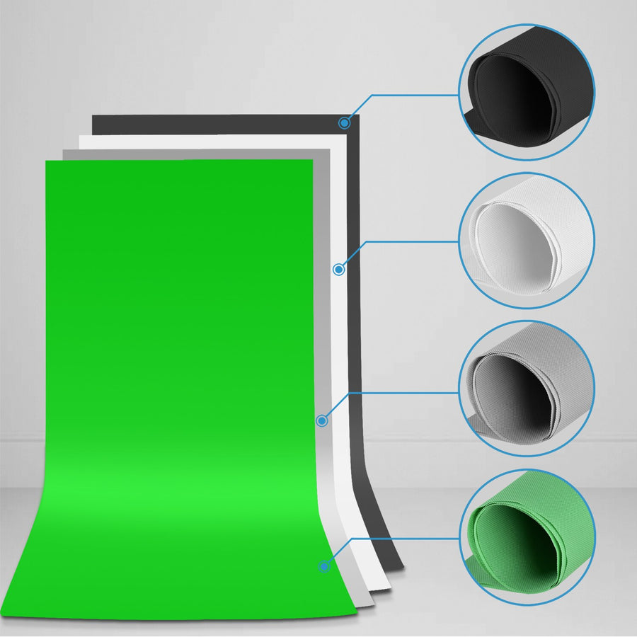 ZUOCHEN Photo Studio LED Softbox Umbrella Lighting Kit Background Support Stand 4 Color Backdrop for Photography Video Shooting