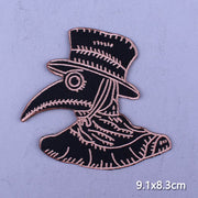 Japan Anime Cartoon Patches On Clothes Skull Heart Iron on Embroidered Patches For Clothing DIY Hippie Stripe Applique Badge diy