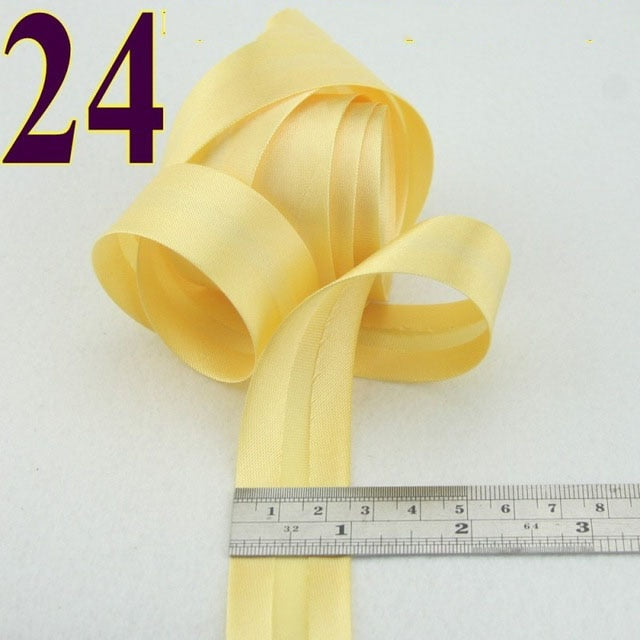 25mm(1") satin bright ironed single fold polyester bias binding tape table cloth garment quilt craft sewing accessories