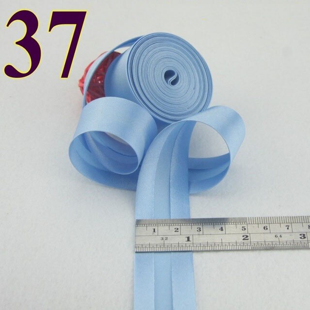25mm(1") satin bright ironed single fold polyester bias binding tape table cloth garment quilt craft sewing accessories