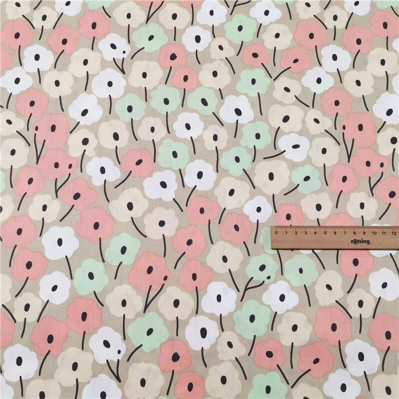 Pastrol Floral Cotton Fabric Printed Kids Quilting Cotton Twill Cloth For  DIY Sewing Craft Material