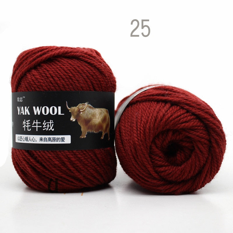 5pcs Yak Wool Yarn for Knitting Fine Worsted Blended Crochet Yarn Knitting Sweater Scarf Chunky Yarn