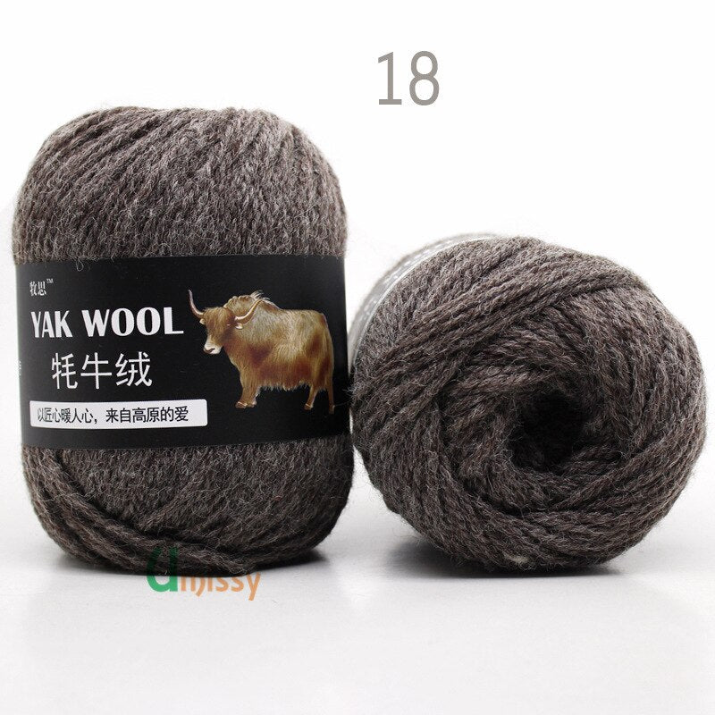 5pcs Yak Wool Yarn for Knitting Fine Worsted Blended Crochet Yarn Knitting Sweater Scarf Chunky Yarn