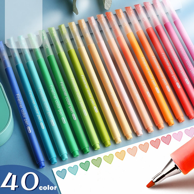 10pcs Multi Color Gel Pens Set Micron Tip Sweet Salt Morandi Retro Colors Quick Dry Ink Marker Liner Highlighter Drawing A6247