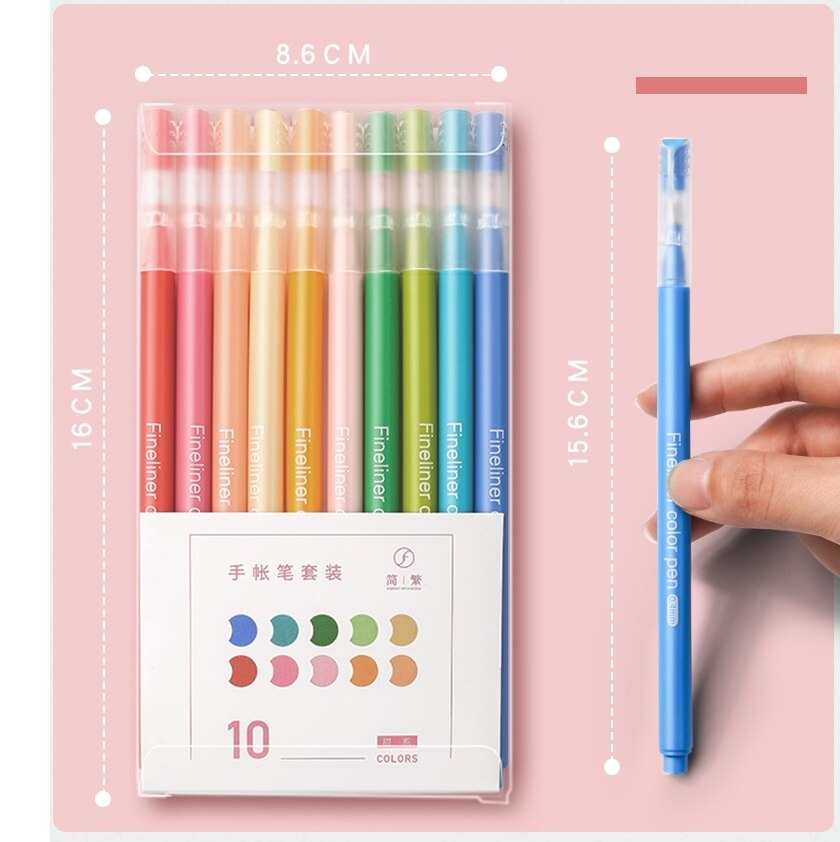 10pcs Multi Color Gel Pens Set Micron Tip Sweet Salt Morandi Retro Colors Quick Dry Ink Marker Liner Highlighter Drawing A6247