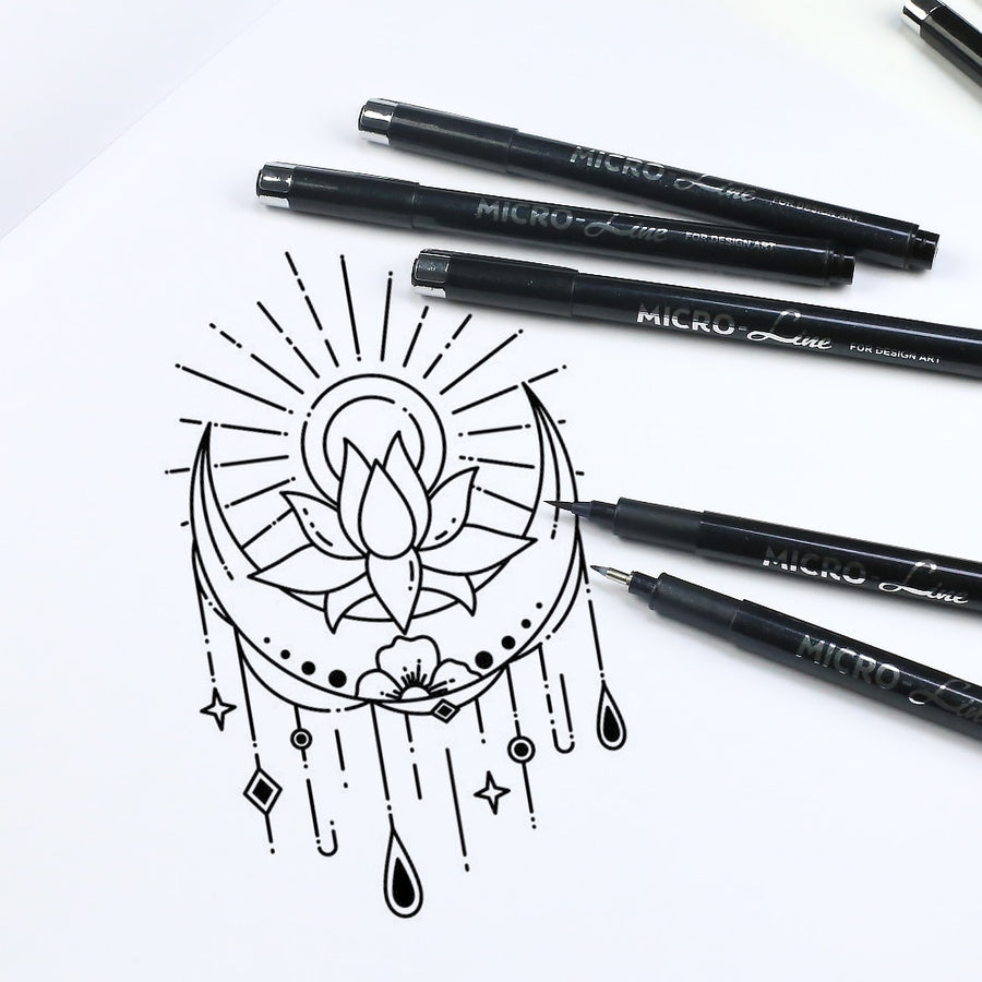 Calligraphy Hand Lettering Pens, Pigment Liner Micron Pen Set , 8 Size Caligraphy Brush Pens Art Supplies for Sketching Drawing
