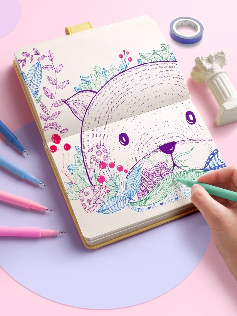 10pcs Multi Color Gel Pens Set Micron Tip Sweet Salt Morandi Retro Colors Quick Dry Ink Marker Liner Highlighter Drawing A6247