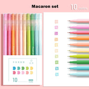 10pcs Multi Color Gel Pens Set Micron Tip Sweet Salt Morandi Retro Colors Quick Dry Ink Marker Liner Highlighter Drawing A6247