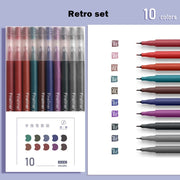 10pcs Multi Color Gel Pens Set Micron Tip Sweet Salt Morandi Retro Colors Quick Dry Ink Marker Liner Highlighter Drawing A6247