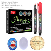 36 Colors Acrylic Paint Pens Brush Marker Pen for Rock Painting, Stone, Ceramic, Glass, Wood, Canvas ,DIY Art Making Supplies