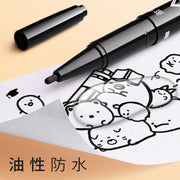 10 Pcs/set Twin Tip Colored Permanent Art Markers Pens Fine Point Waterproof Oily Black Ink Sketchbook Painting School Supplies