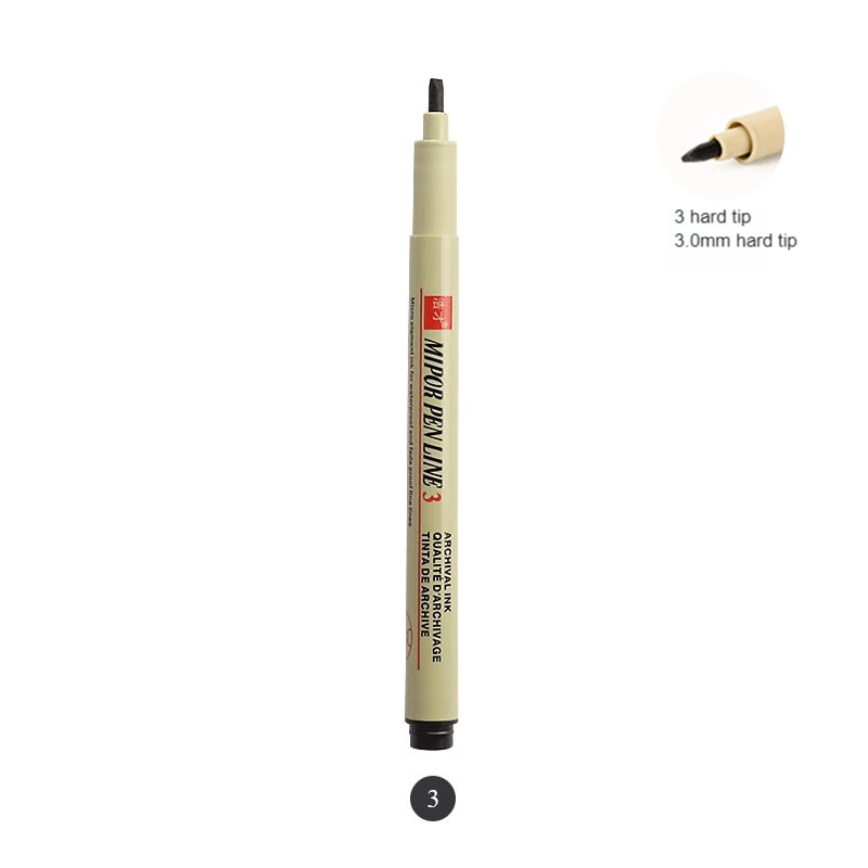 1/ 3 pcs Pigment Liner Micron Pen Neelde Drawing Manga Pen Brush Art Markers Waterproof Fineliner Sketching Pen Stationery