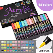 36 Colors Acrylic Paint Pens Brush Marker Pen for Rock Painting, Stone, Ceramic, Glass, Wood, Canvas ,DIY Art Making Supplies