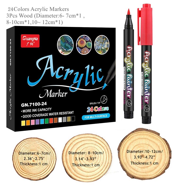 36 Colors Acrylic Paint Pens Brush Marker Pen for Rock Painting, Stone, Ceramic, Glass, Wood, Canvas ,DIY Art Making Supplies