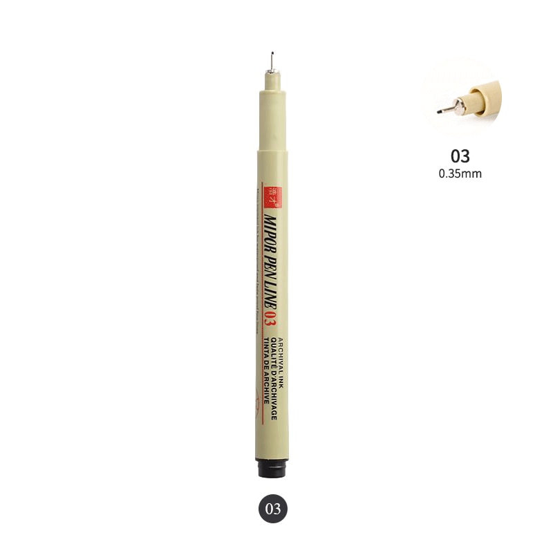 1/ 3 pcs Pigment Liner Micron Pen Neelde Drawing Manga Pen Brush Art Markers Waterproof Fineliner Sketching Pen Stationery