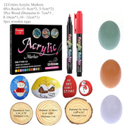 36 Colors Acrylic Paint Pens Brush Marker Pen for Rock Painting, Stone, Ceramic, Glass, Wood, Canvas ,DIY Art Making Supplies