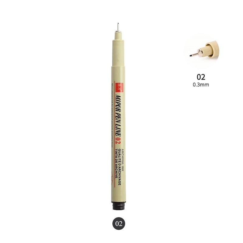 1/ 3 pcs Pigment Liner Micron Pen Neelde Drawing Manga Pen Brush Art Markers Waterproof Fineliner Sketching Pen Stationery