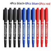 10 Pcs/set Twin Tip Colored Permanent Art Markers Pens Fine Point Waterproof Oily Black Ink Sketchbook Painting School Supplies