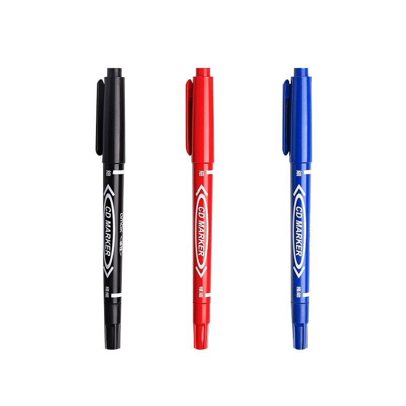 10 Pcs/set Twin Tip Colored Permanent Art Markers Pens Fine Point Waterproof Oily Black Ink Sketchbook Painting School Supplies