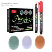 36 Colors Acrylic Paint Pens Brush Marker Pen for Rock Painting, Stone, Ceramic, Glass, Wood, Canvas ,DIY Art Making Supplies