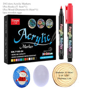 36 Colors Acrylic Paint Pens Brush Marker Pen for Rock Painting, Stone, Ceramic, Glass, Wood, Canvas ,DIY Art Making Supplies