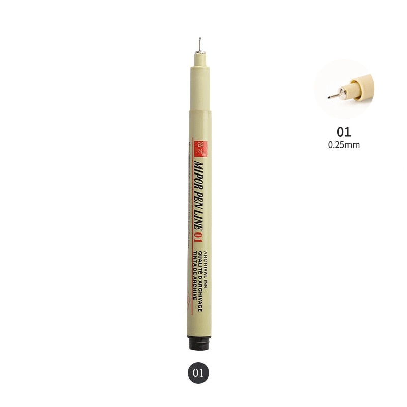 1/ 3 pcs Pigment Liner Micron Pen Neelde Drawing Manga Pen Brush Art Markers Waterproof Fineliner Sketching Pen Stationery