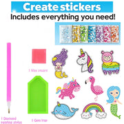 Kids Big Gem Diamond Painting Kit Create 12 Stickers DIY Arts Crafts Girls Boys Magical 5D Diamond Painting by Numbers Toys Gift