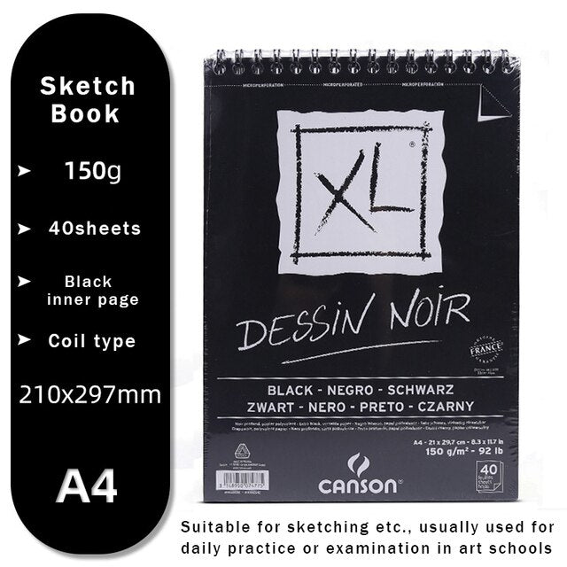 CANSON XL Series Creative Painting Book 16K/8K/A4/A3 Sketch/Marker/Acrylic/Watercolor/Pencil/Toner Stick Book Kraft Paper Book