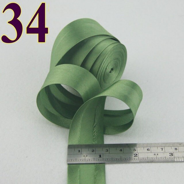 25mm(1&quot;) satin bright ironed single fold polyester bias binding tape table cloth garment quilt craft sewing accessories