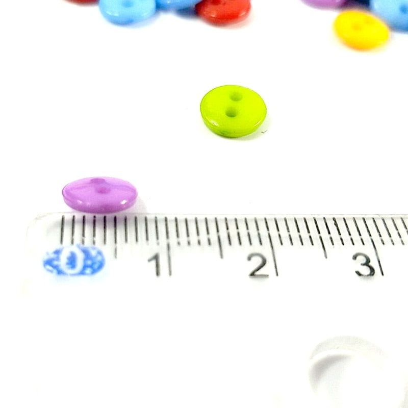 HL 100/300/600PCS Mix Color 7MM Nylon Buttons 2 Holes DIY Scrapbooking Kid&#39;s Garment Dolls Sewing Accessories