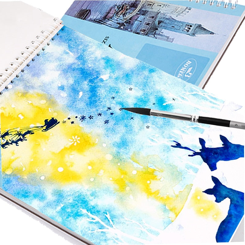 Watercolor book, traveling sketch book, hand-drawn simplicity, students&#39;blank graffiti book with watercolor paper Art Supplies