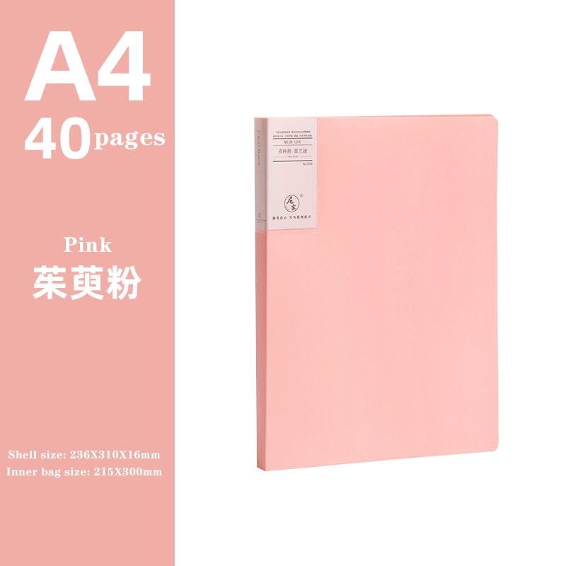 JIANWU A4 Morandi file bag 100 pages Data book Large capacity file folder  portfolio Office stationery
