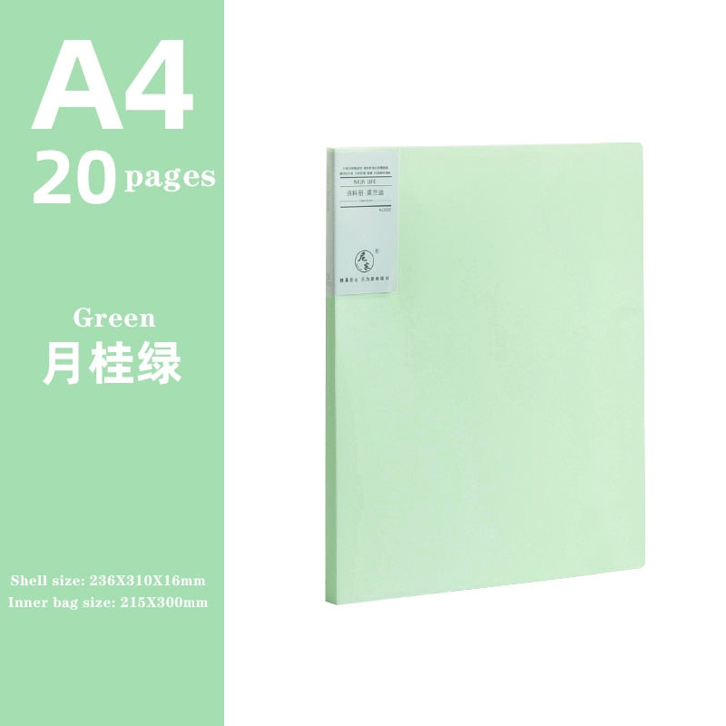JIANWU A4 Morandi file bag 100 pages Data book Large capacity file folder  portfolio Office stationery