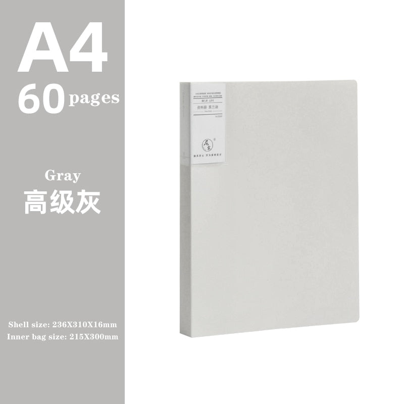 JIANWU A4 Morandi file bag 100 pages Data book Large capacity file folder  portfolio Office stationery