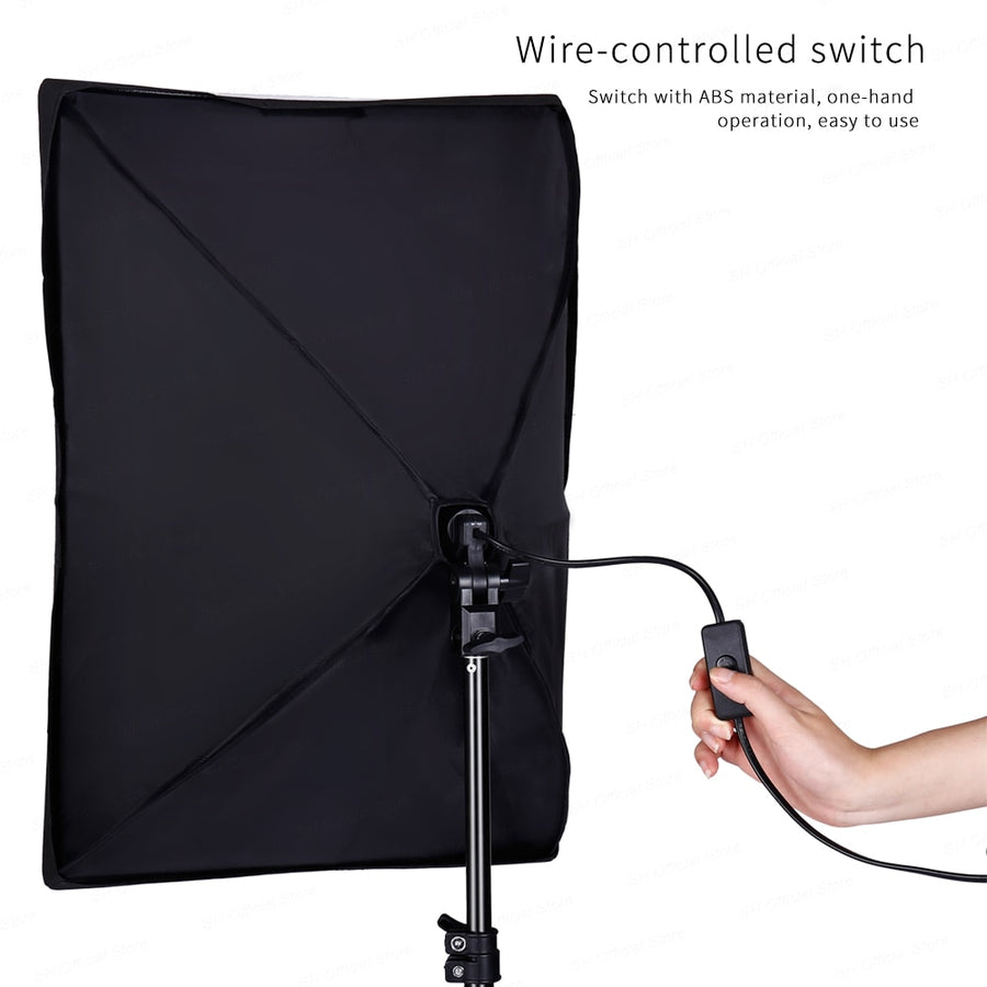 Photo Studio Equipment Photography Softbox Lighting Kit 50x70CM Professional Continuous Light System Soft box