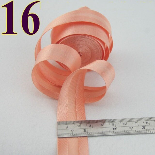 25mm(1&quot;) satin bright ironed single fold polyester bias binding tape table cloth garment quilt craft sewing accessories