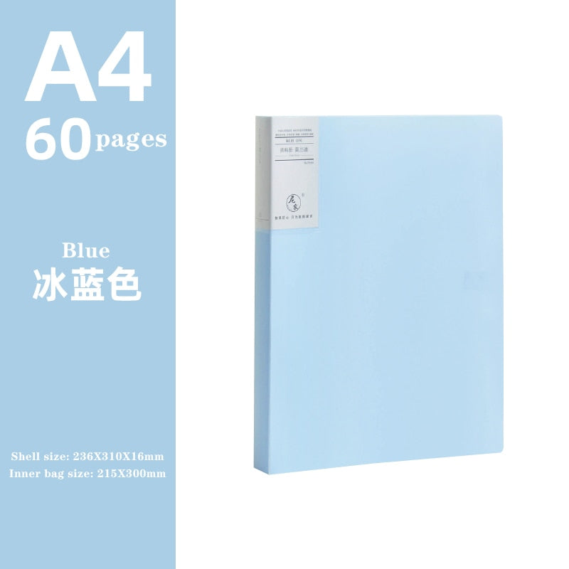 JIANWU A4 Morandi file bag 100 pages Data book Large capacity file folder  portfolio Office stationery