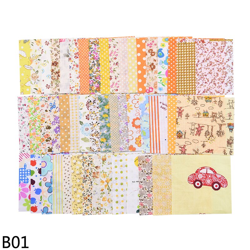 50pcs Squares 10*10cm Colorful Patchwork Cotton Sewing Fabric Quilt Material DIY Home Quarters Handcraft Needlework Fabric