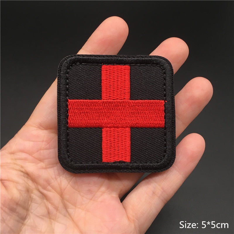 3D Tactical Badge Military Patches for Clothing Blood Type US Army Stripes on Clothes Backpack Applique Spain Flag Embroidered