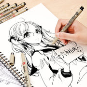 1 Piece Pigment Liner Pigma Pen Fine Line Sketching Markers Different Tip Black Fineliner StylographsDrawing Pens Copic Supplier