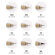 1 Piece Pigment Liner Pigma Pen Fine Line Sketching Markers Different Tip Black Fineliner StylographsDrawing Pens Copic Supplier