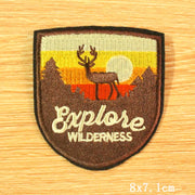 DIY Mountain Trave Embroidered Patches For Clothing Applique Iron on Patches On Clothes Space Patch Traveler Badges Stripes