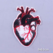 Japan Anime Cartoon Patches On Clothes Skull Heart Iron on Embroidered Patches For Clothing DIY Hippie Stripe Applique Badge diy