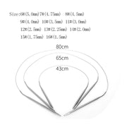 121pcs Stainless Knitting Needles Set 11Sizes 43/65/80cm Circular Knitting Needles 88pcs Straight Needles Crochet Hooks With Bag