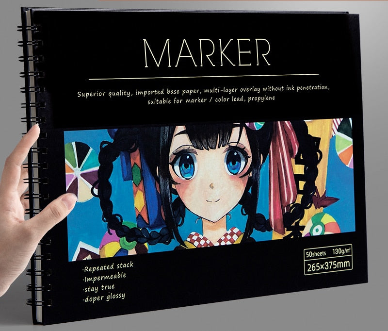 8K/16K/A4 50 Sheets Thicken Paper Sketch Book Student Art Painting Drawing Watercolor Book Graffiti Sketchbook School Stationery